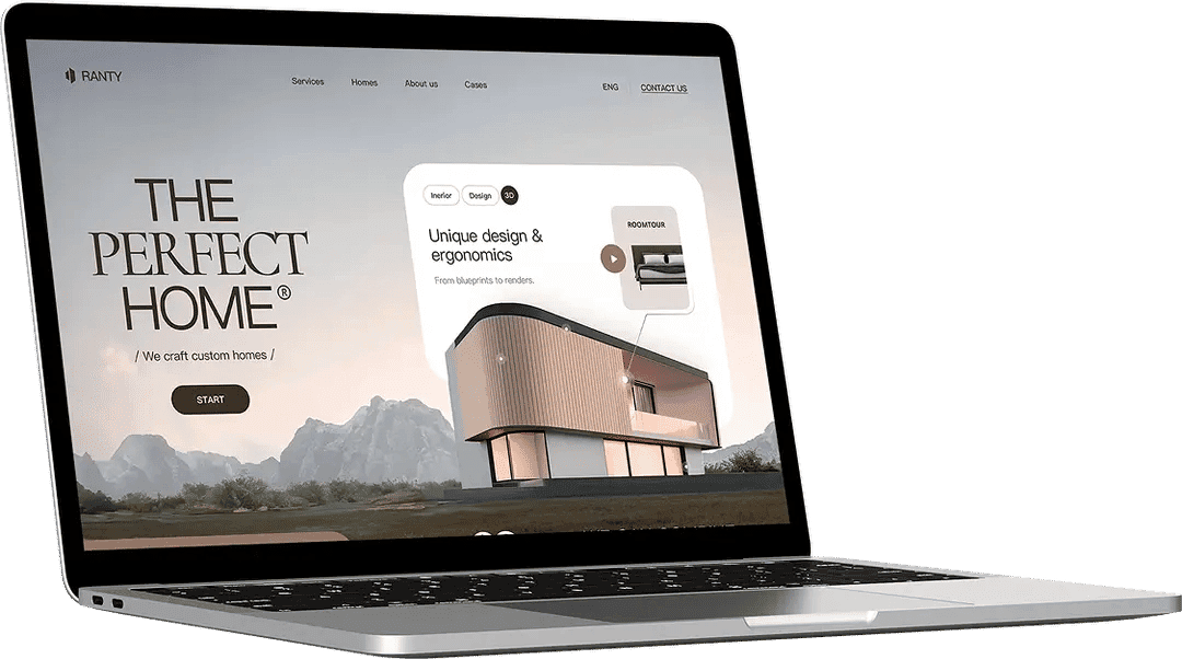 Laptop mockup for how web development works section