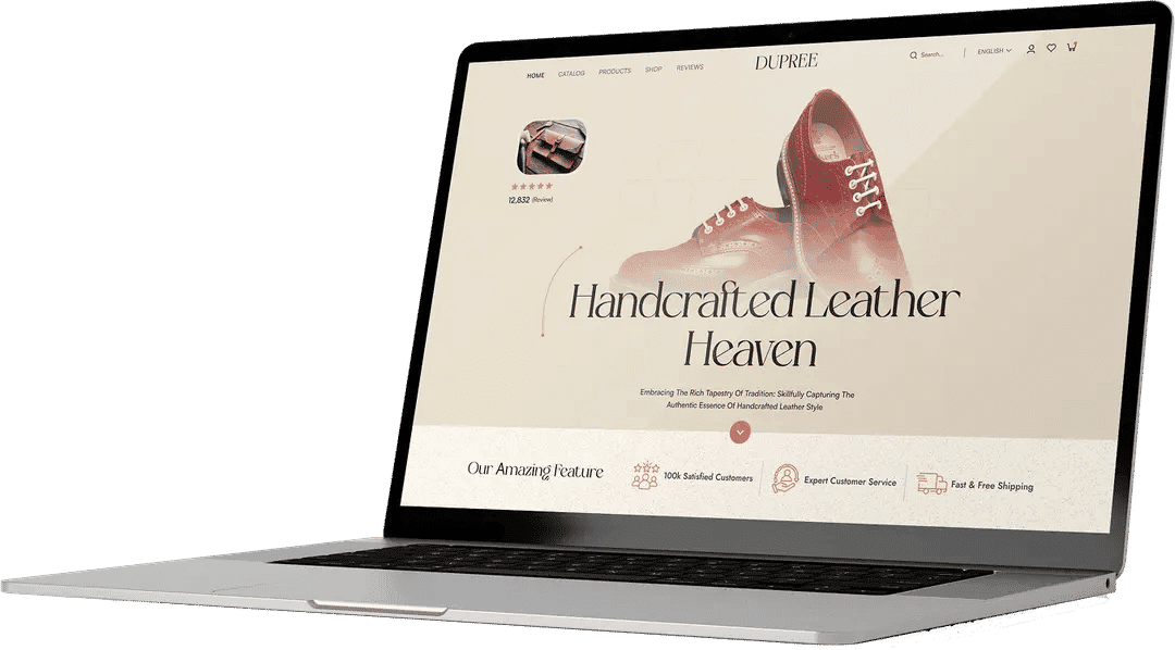 Laptop mockup for web development cost savings section